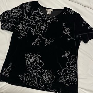 Women’s Black Velvet and Sparkly Shirt